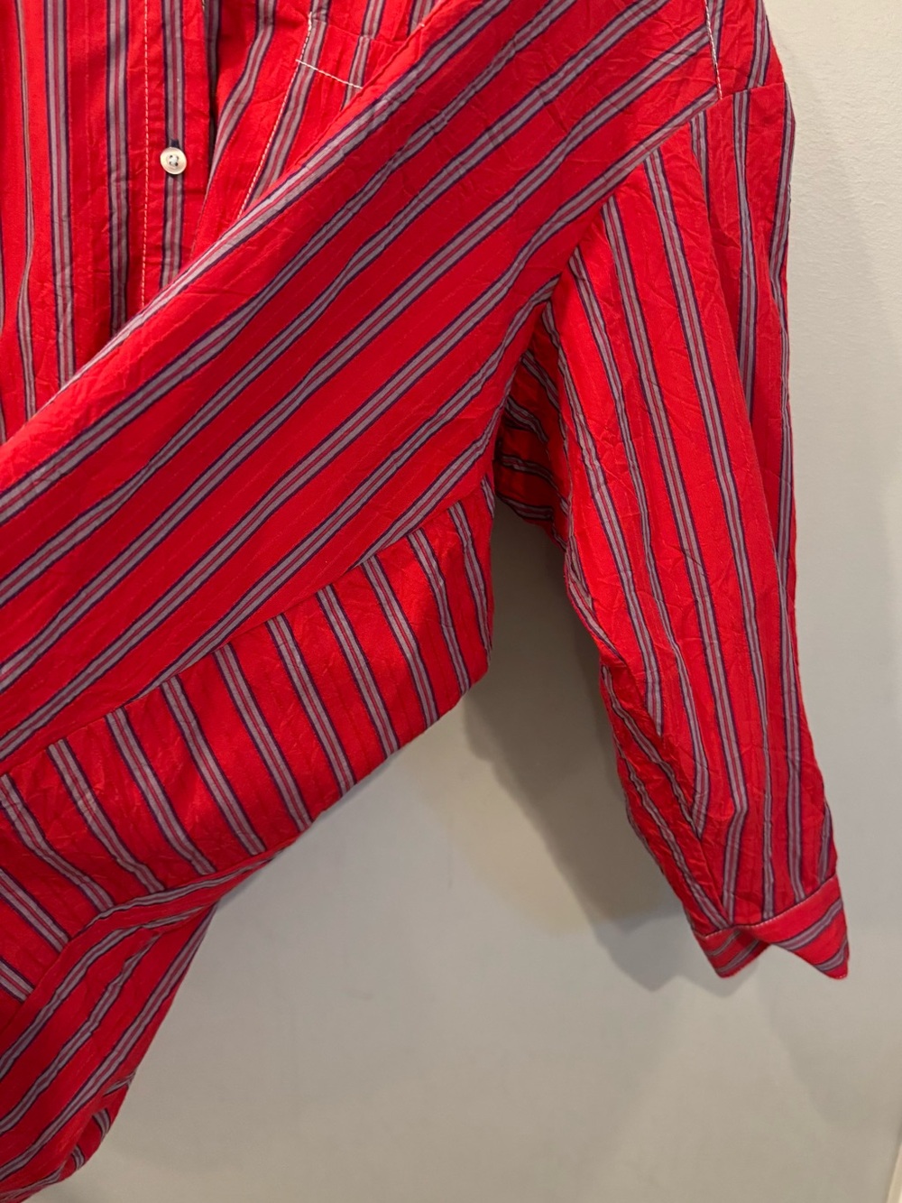 BDG Red Shirt with Purple and Gray Stripes - Picture 3 of 5